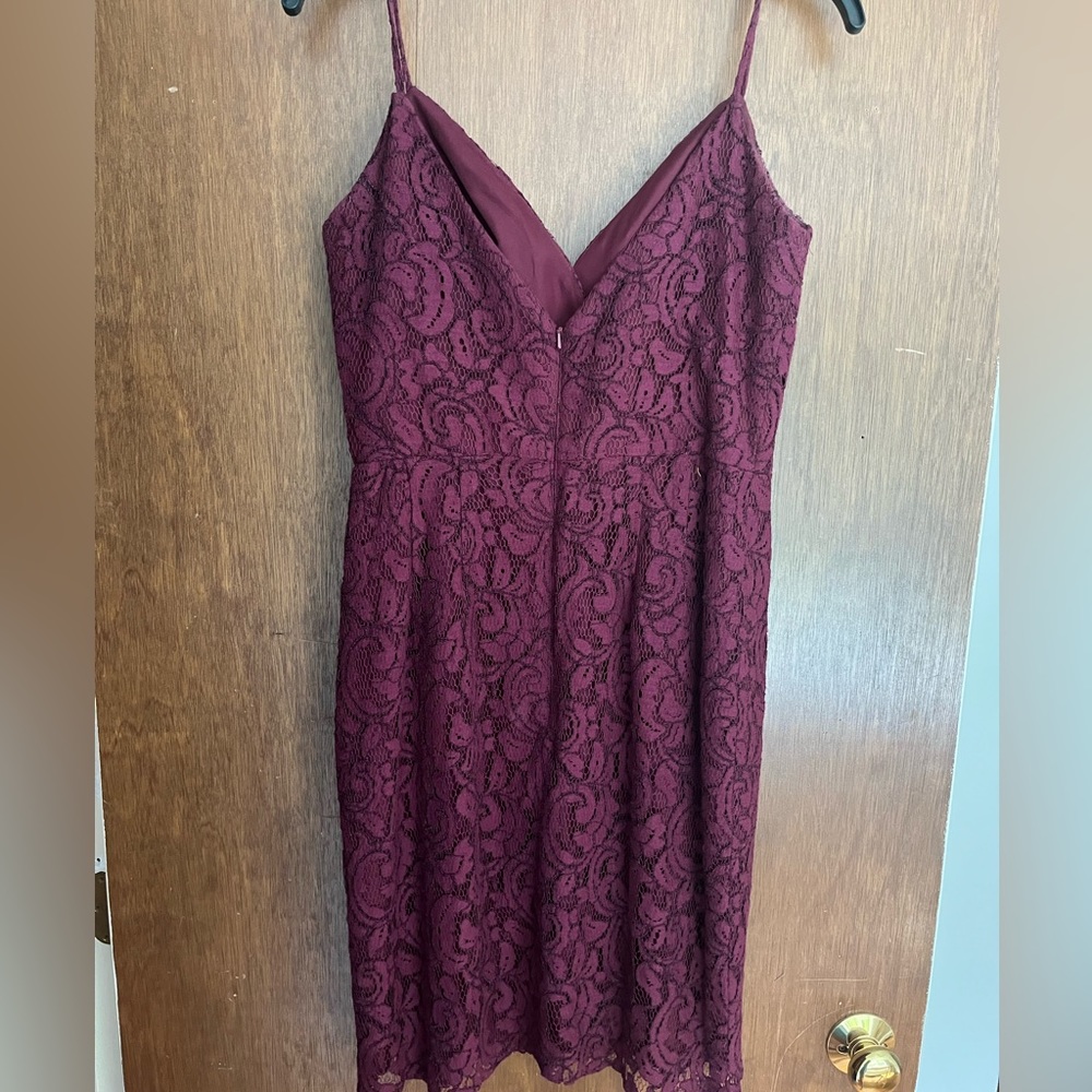 JB bridesmaids dress wine colored maroon excellent condition.
